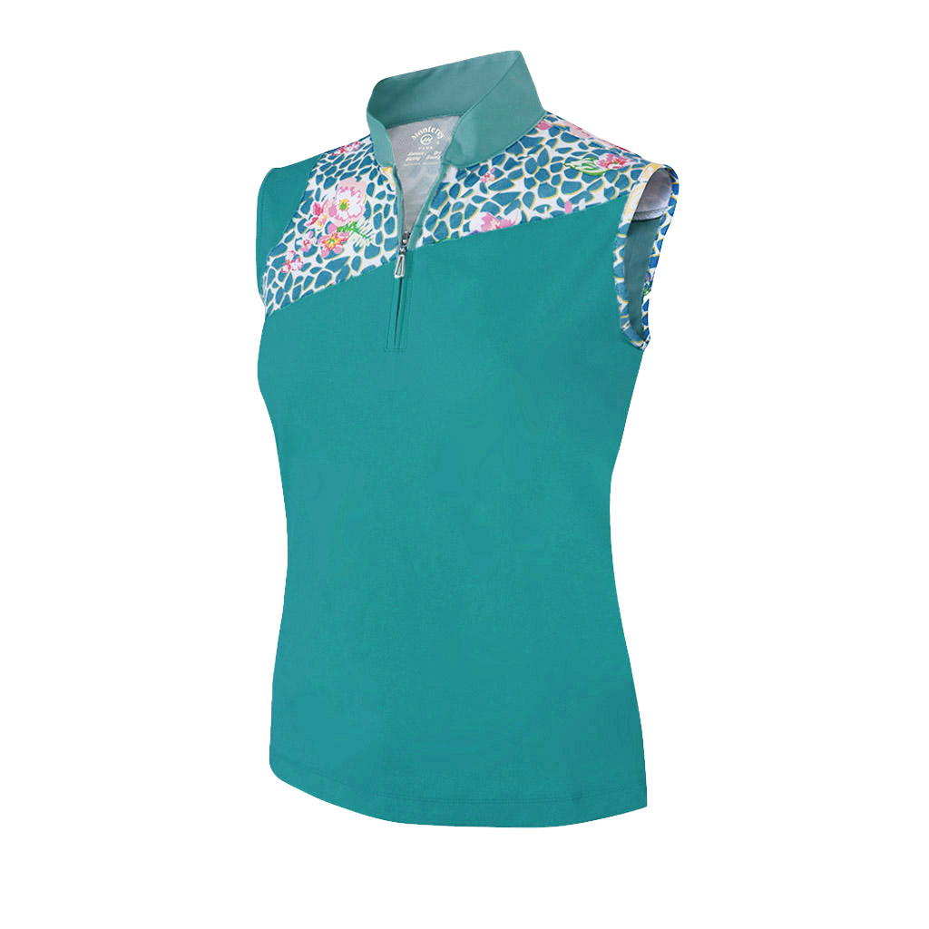 Monterey Club Ladies Dry Swing Fun Leopard Colorblock 3//4 Sleeve Polo Shirt #2352
