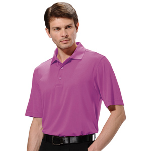 Monterey Club Microfiber matching knit collar Solid Short Sleeve Polo Shirt