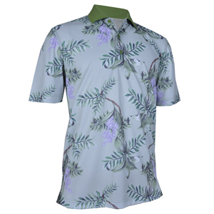 Monterey Club Palika Hawaiian Print Polo Shirt