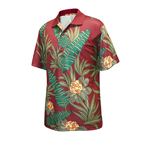 Monterey Club Hawaiian Pines Print Polo Shirt