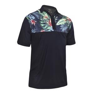 Monterey Club Melange Mix Print Block Polo Shirt