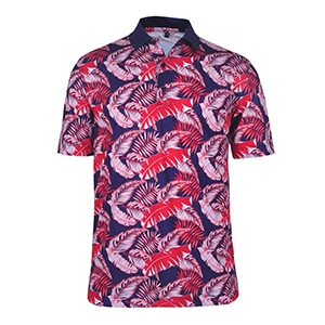 Monterey Club Palm Leaves Print Polo Shirt