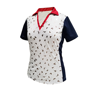 Monterey Club Foil Print Contrast Polo Shirt