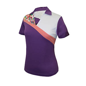 Monterey Club Fountain Floral Print Block Polo Shirt