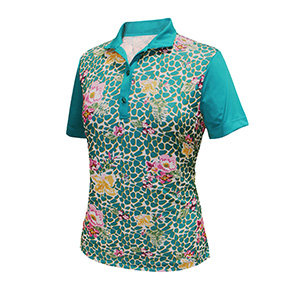 Monterey Club Vivid Print Block Polo Shirt