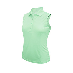 Monterey Club Polyester 97%/Spandex 3%,Pique,Microfiber Solid matching knit collar Sleeveless Polo Shirt