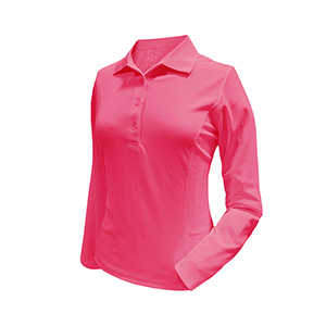 Monterey Club Microfiber  Polyester 97%/Spandex 3% Pique,Solid matching knit collar Long Sleeve Polo Shirt,
