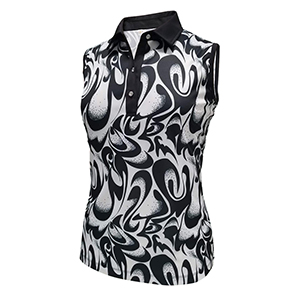 Monterey Club Abstract Print Sleeveless Polo