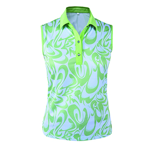 Monterey Club Abstract Print Sleeveless Polo