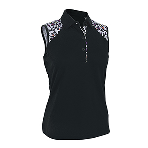 Monterey Club Fun Leopard Contrast Sleeveless Top