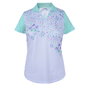 Monterey Club Kaleoscope Print Contrast Polo Shirt