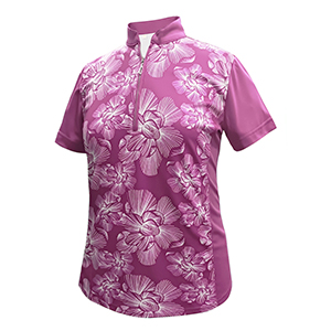 Monterey Club Chalk Floral Print Contrast Polo Shirt