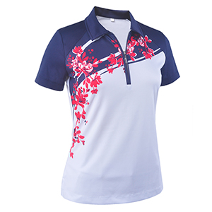 Monterey Club Cab Blossom Print Contrast Polo Shirt
