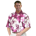 Monterey Club Hawaiian Texture Print Polo Shirt
