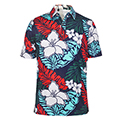 Monterey Club Contrast Floral Print Polo Shirt